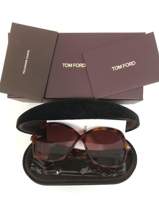 Tom Ford Rosemin TF1013 52Y 64mm Oversized Butterfly Sunglasses Havana / Violet main image 4